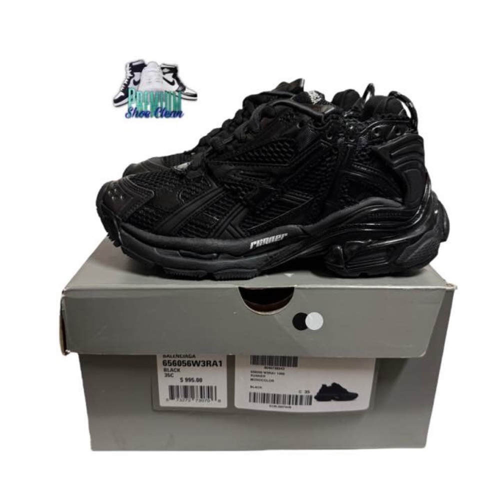 Balenciaga Runner Track Low Top Platform Sneakers Triple Black - US 5 WMNS